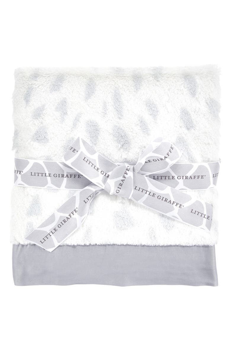 Little Giraffe Luxe Deer Faux Fur Baby Blanket, Main, color, 