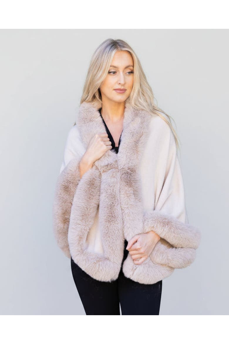 Jiana Wrap Cape, Alternate, color, Beige