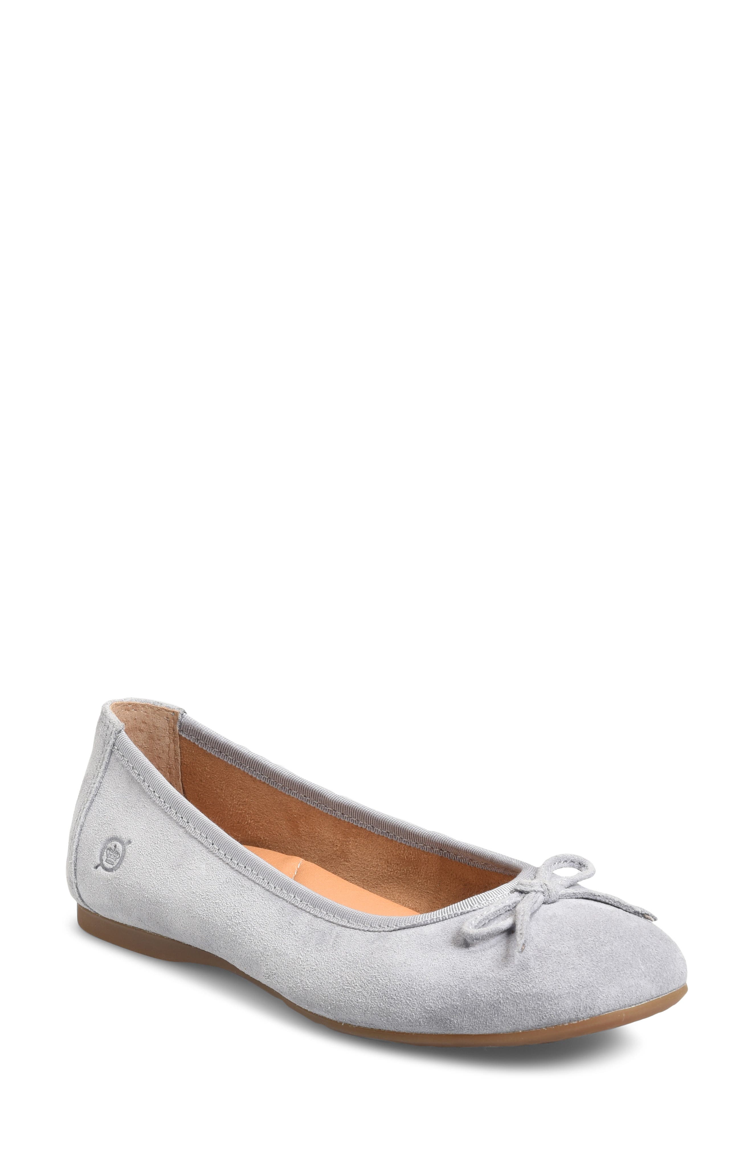Brin Ballet Flat, Main, color, GREY SUEDE