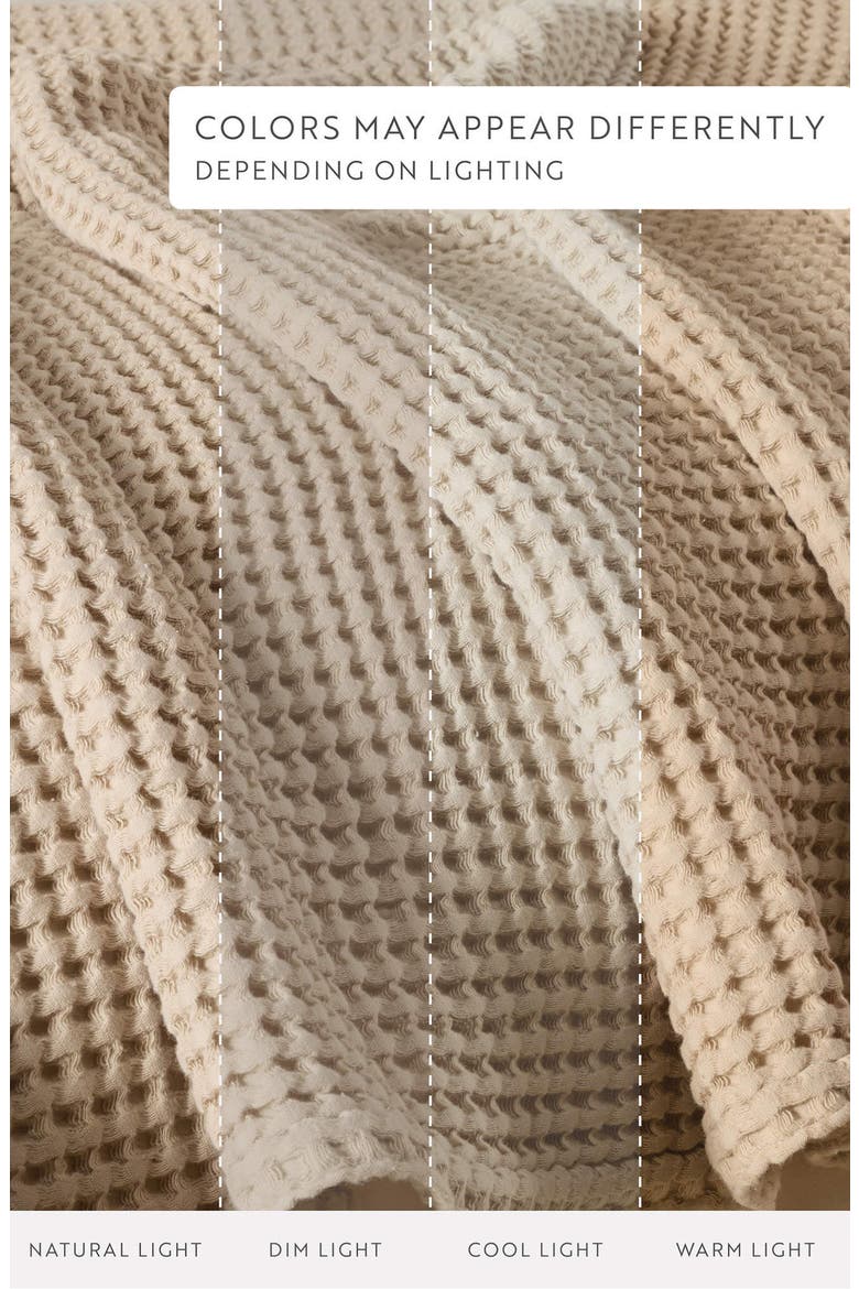 Waffle Weave Cotton Blanket, Alternate, color, MOCHA