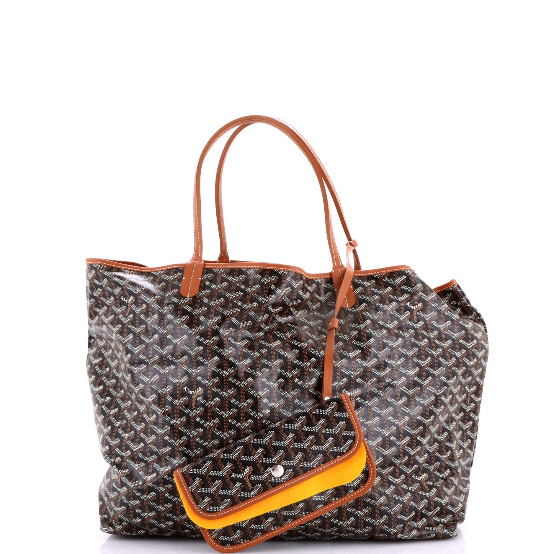 Pre-Owned Goyard Saint Louis Tote Coated Canvas GM, Alternate, color, Brown