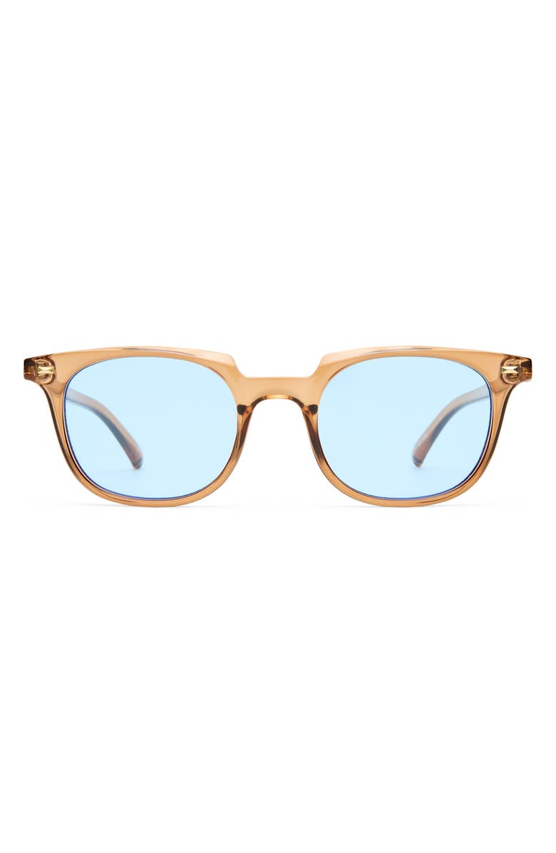 Le Specs Le Resolu 51mm D-Frame Sunglasses, Main, color, Barley / Sky Blue Tint