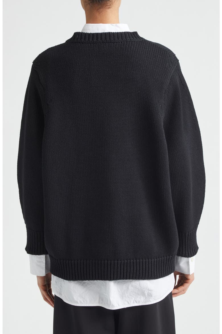 Oversize Organic Cotton Sweater, Alternate, color, BLACK