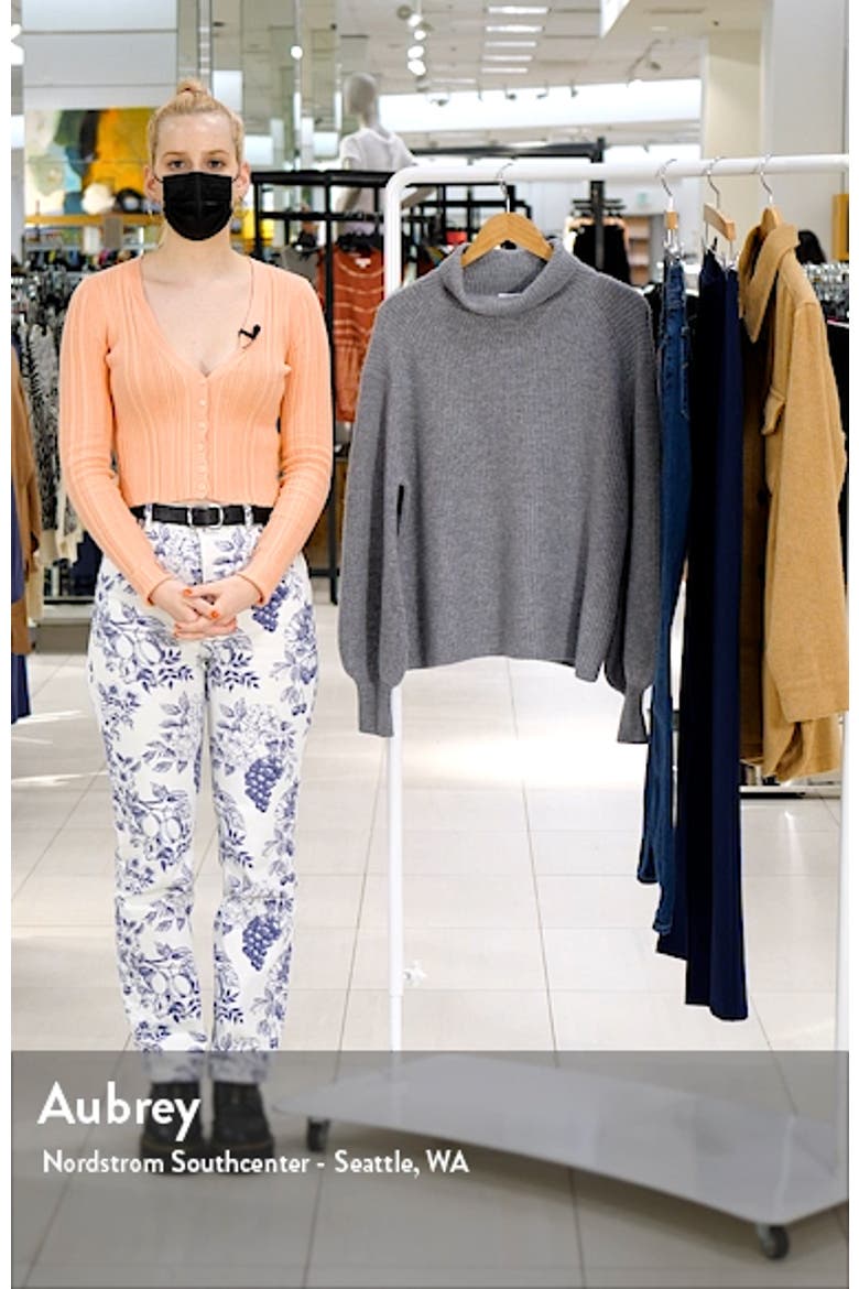 Puff Sleeve Wool & Cashmere Turtleneck Sweater video