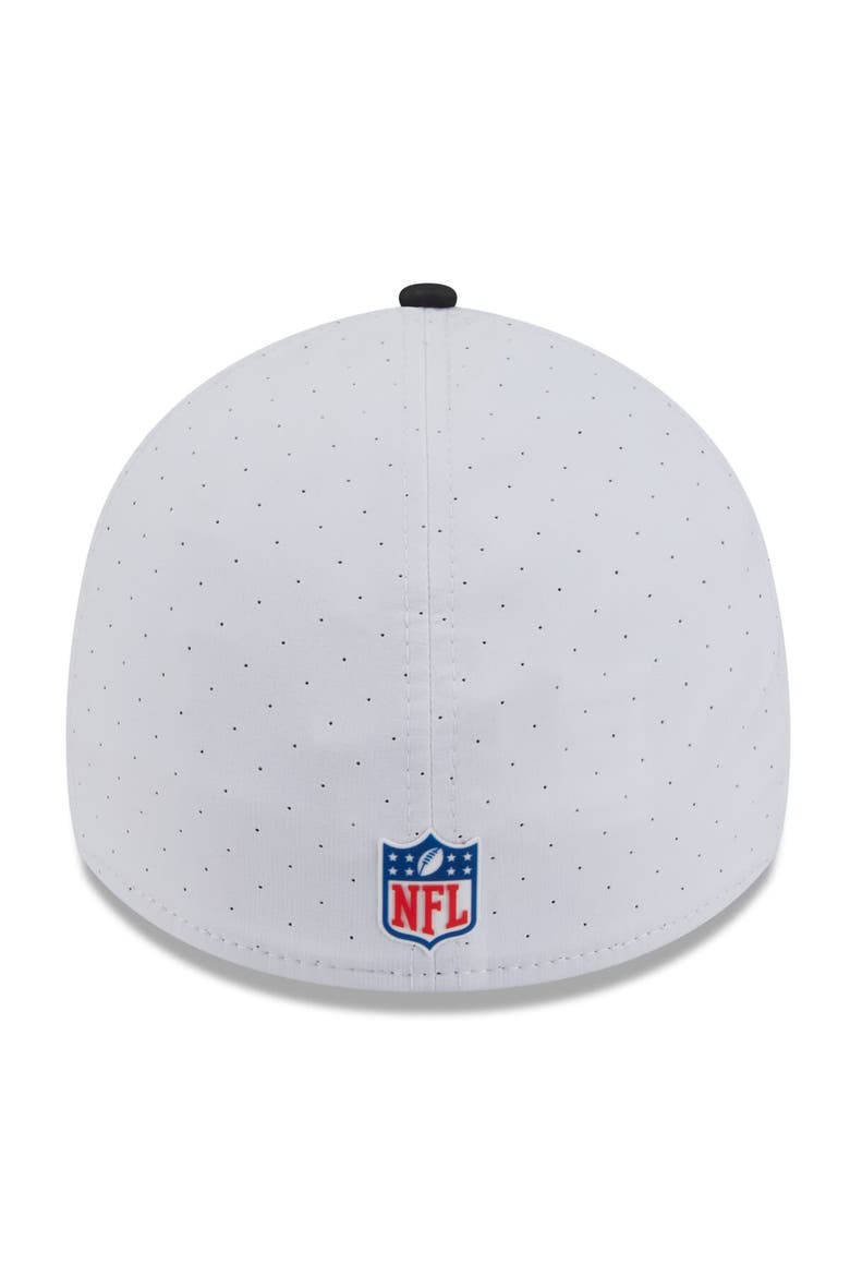 Men's New Era  White/Black Las Vegas Raiders 2025 NFL Training Camp 39THIRTY Flex Hat, Alternate, color, White