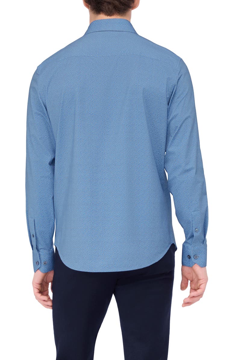 Bugatchi James OoohCotton<sup>®</sup> Paisley Button-Up Shirt, Alternate, color, Night Blue