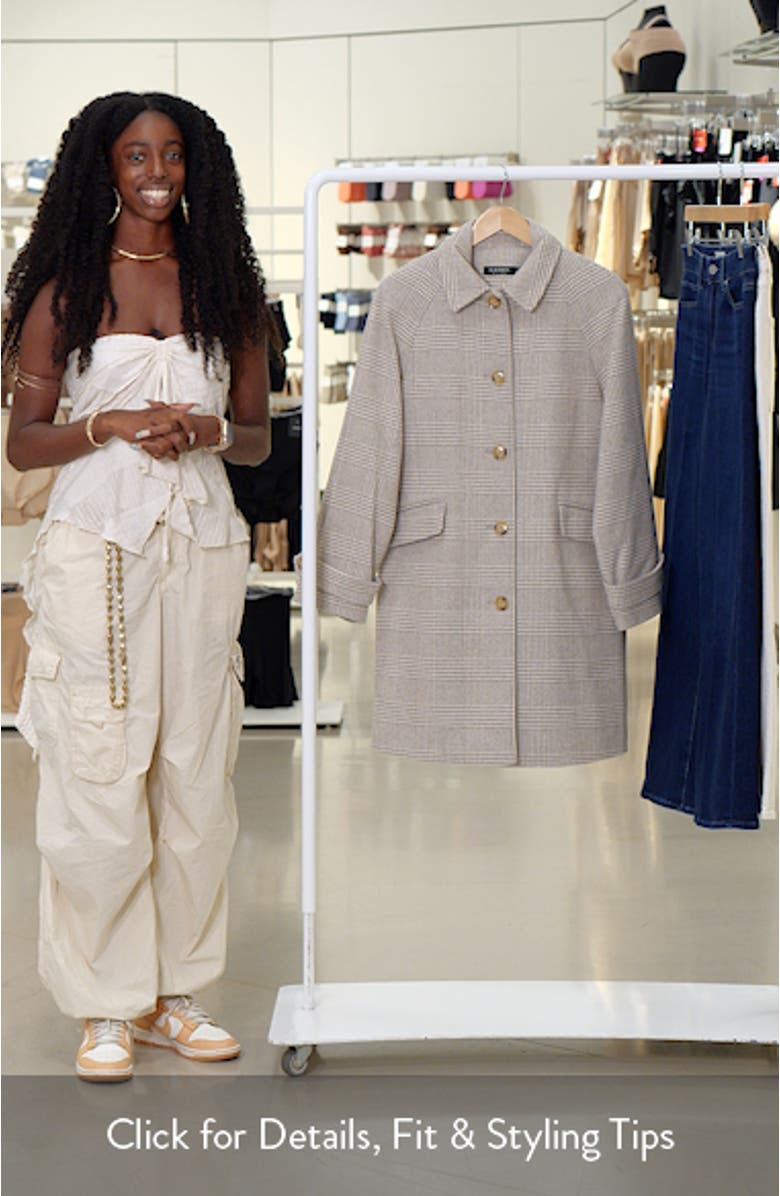 Plaid Longline Wool Blend Coat, sales video thumbnail