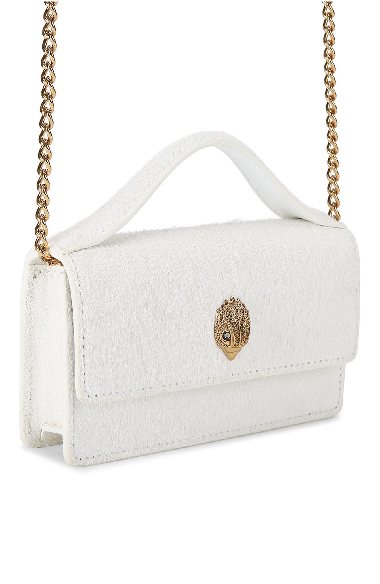 Kurt Geiger London Extra Small Bond Genuine Calf Hair & Leather Top Handle Bag, Alternate, color, White