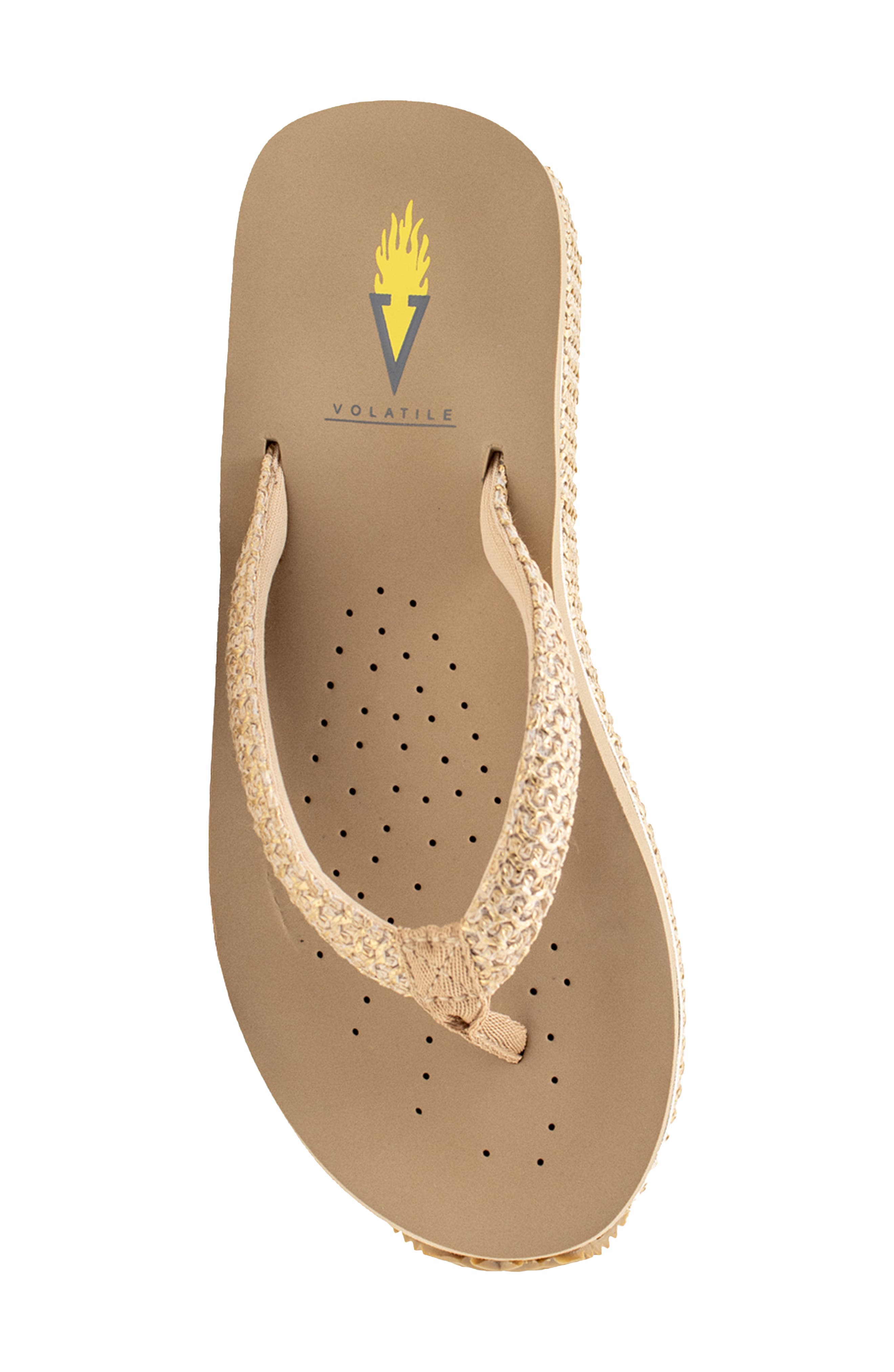 Volatile Palau Platform Flip Flop, Alternate, color, Gold