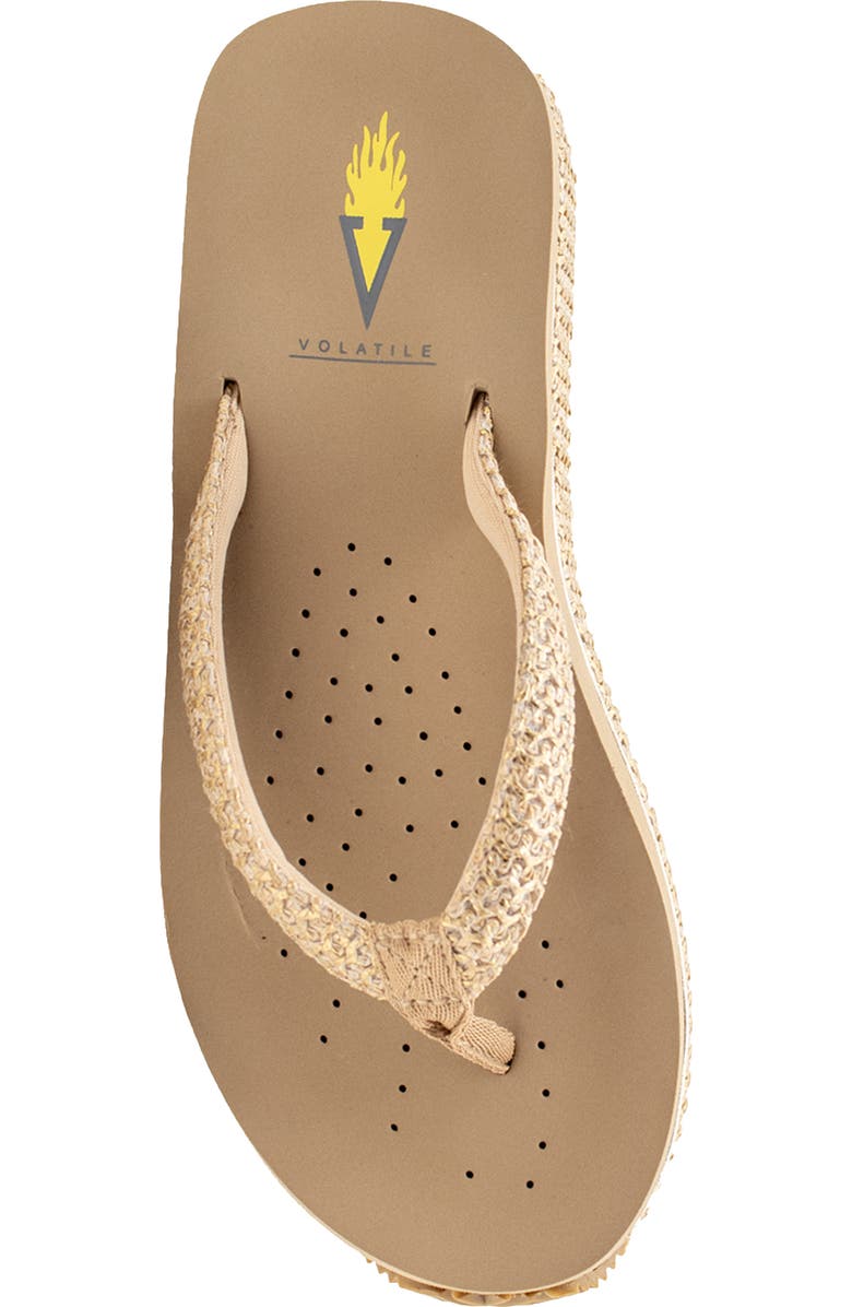 Volatile Palau Platform Flip Flop, Alternate, color, Gold