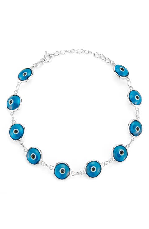 Sterling Silver Evil Eye Bracelet