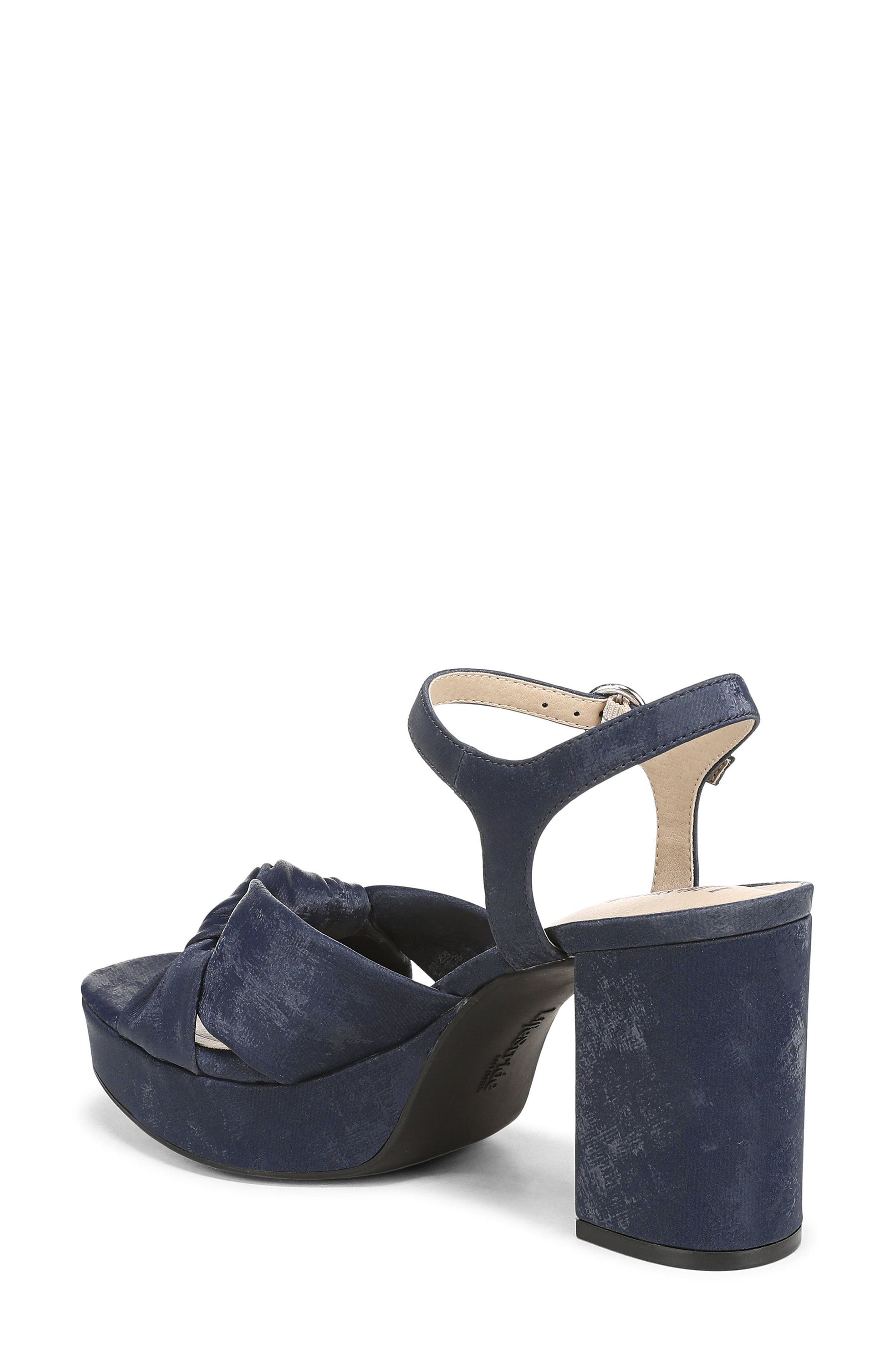 LifeStride August Ankle Strap Platform Sandal, Alternate, color, Navy