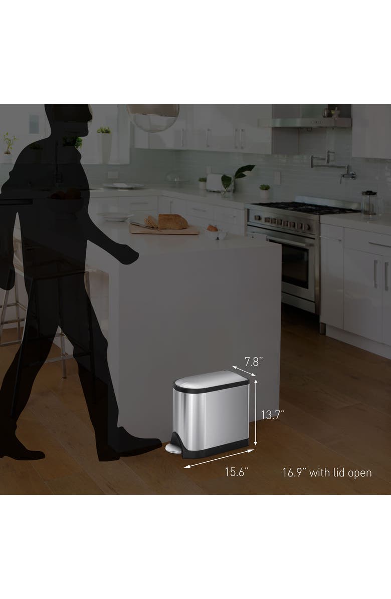 simplehuman 10L Butterfly Step Trash Can, Alternate, color, 