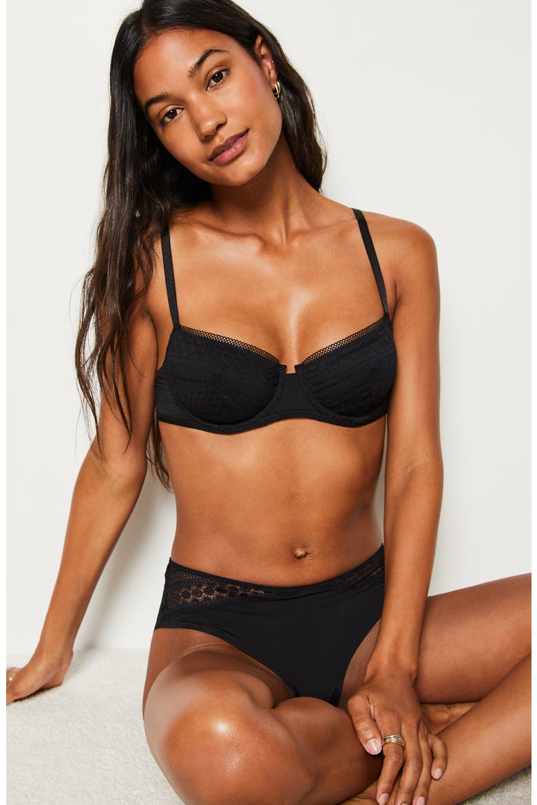 Crush Classique Underwire Balconette Bra, Alternate, color, BLACK