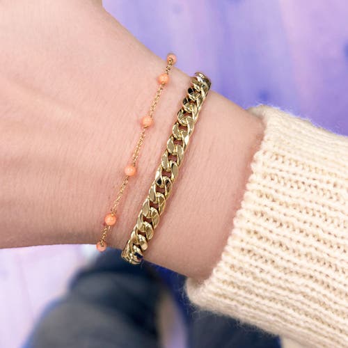 The Lovery Fine Jewelry Pink Coral Bead Chain Bracelet In Pink