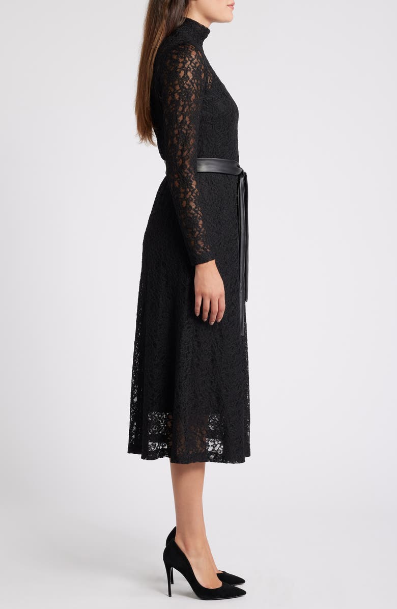 Anne Klein Long Sleeve Lace Midi Dress, Alternate, color,