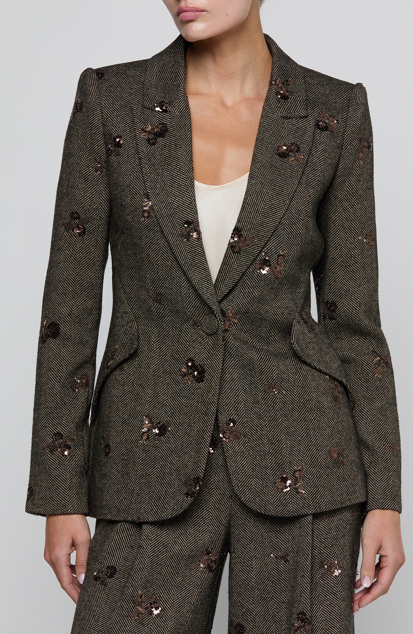 selected BEIGE/BLACK GOLD FLOWER SEQUIN