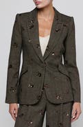 L'AGENCE Chamberlain Sequin Floral Blazer