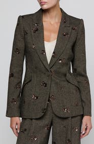 L'AGENCE Chamberlain Sequin Floral Blazer