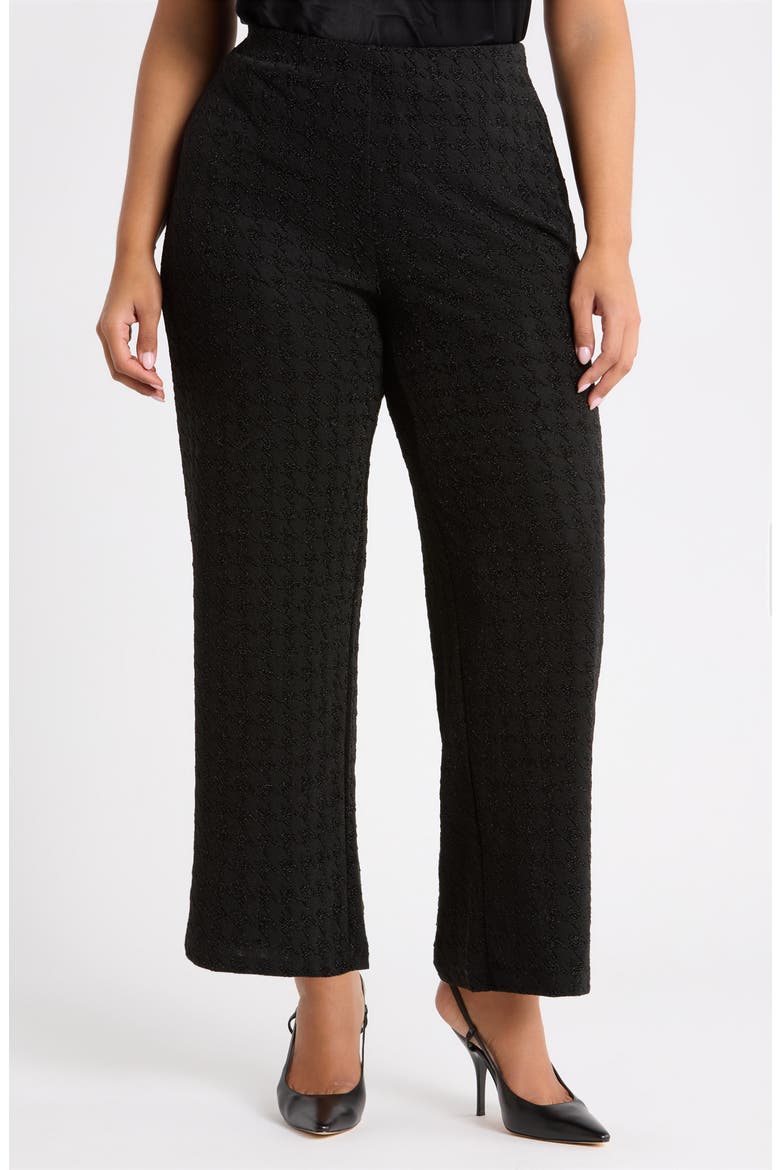 Metallic Pull-On Wide Leg Pants, Main, color, ANNE BLACK