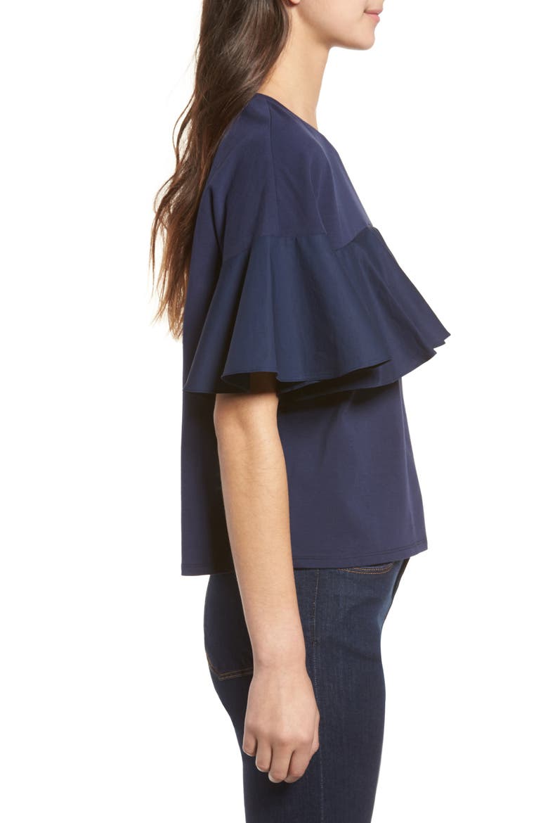 Ruffle Tee, Alternate, color, NAVY