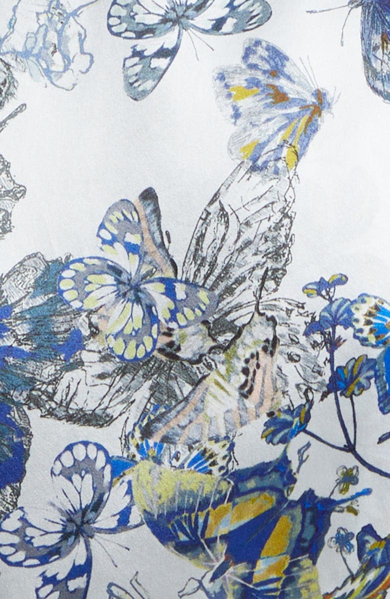 L'AGENCE Ciara Silk Wrap Jacket, Alternate, color, Gray Multi Watercolr