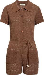 Elan Pointelle Cover-Up Sweater Romper