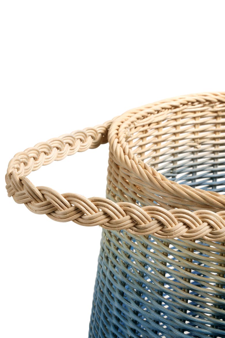 Java Rattan Basket 12 In, Alternate, color, Blue