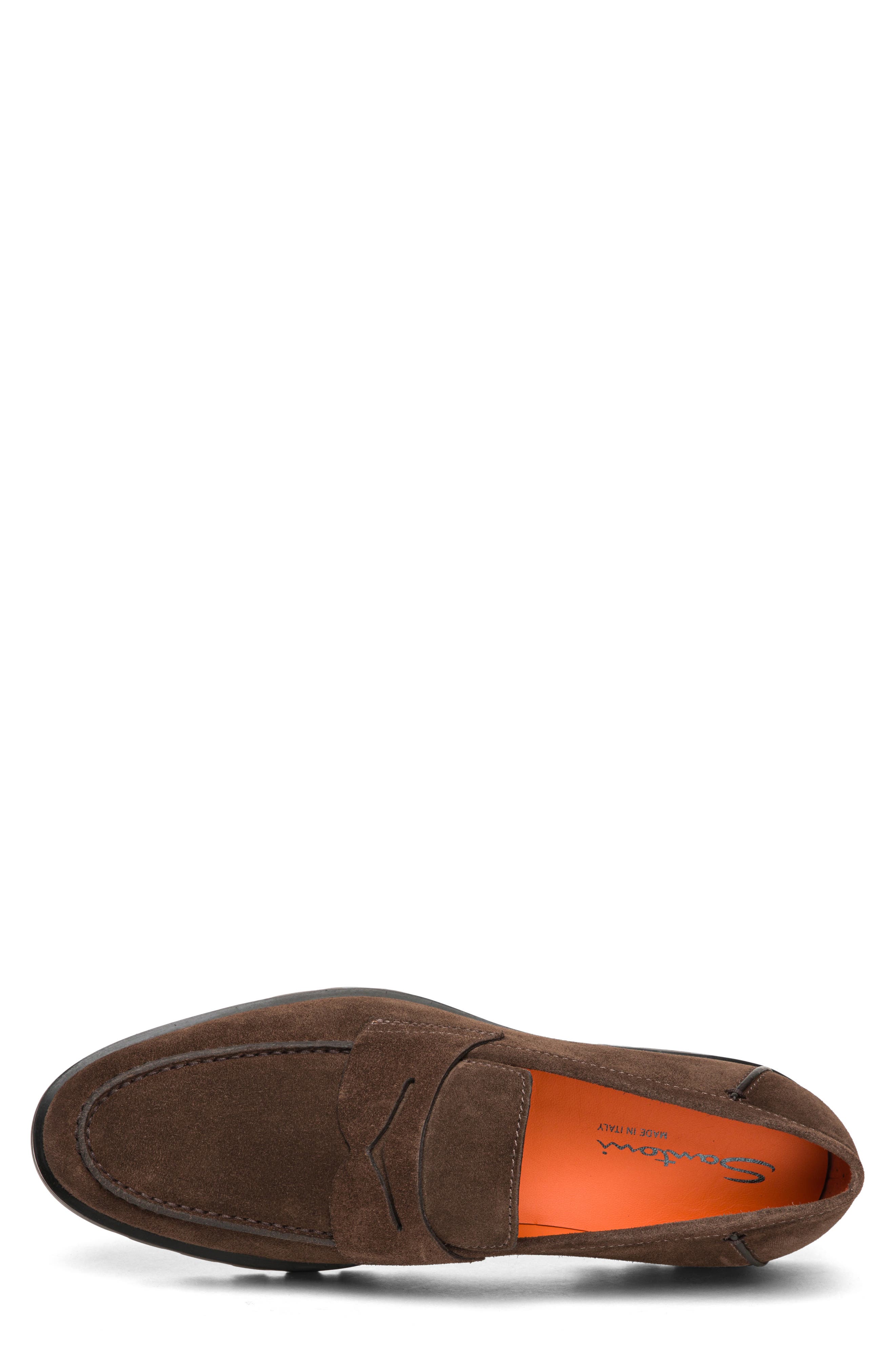 Santoni Rock Penny Loafer, Alternate, color, Dark Brown