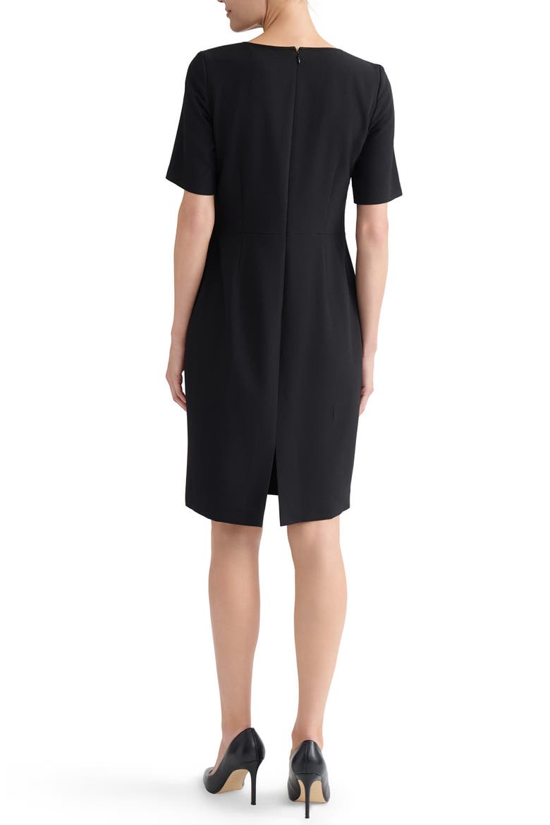 Stretch Crepe Sheath Dress, Alternate, color, BLACK