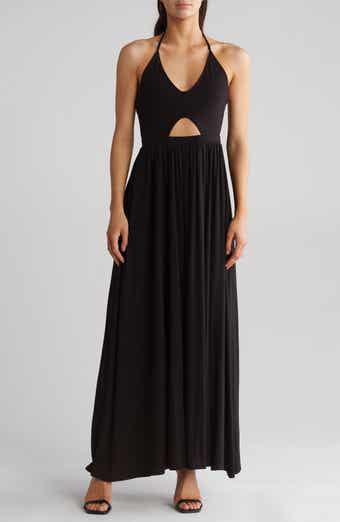 GO COUTURE Halter Neck Keyhole Maxi Dress