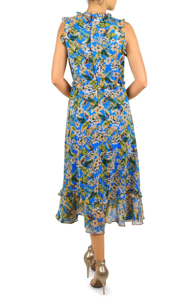 Julia Jordan Floral Print Ruffle Midi Dress, Alternate, color, 