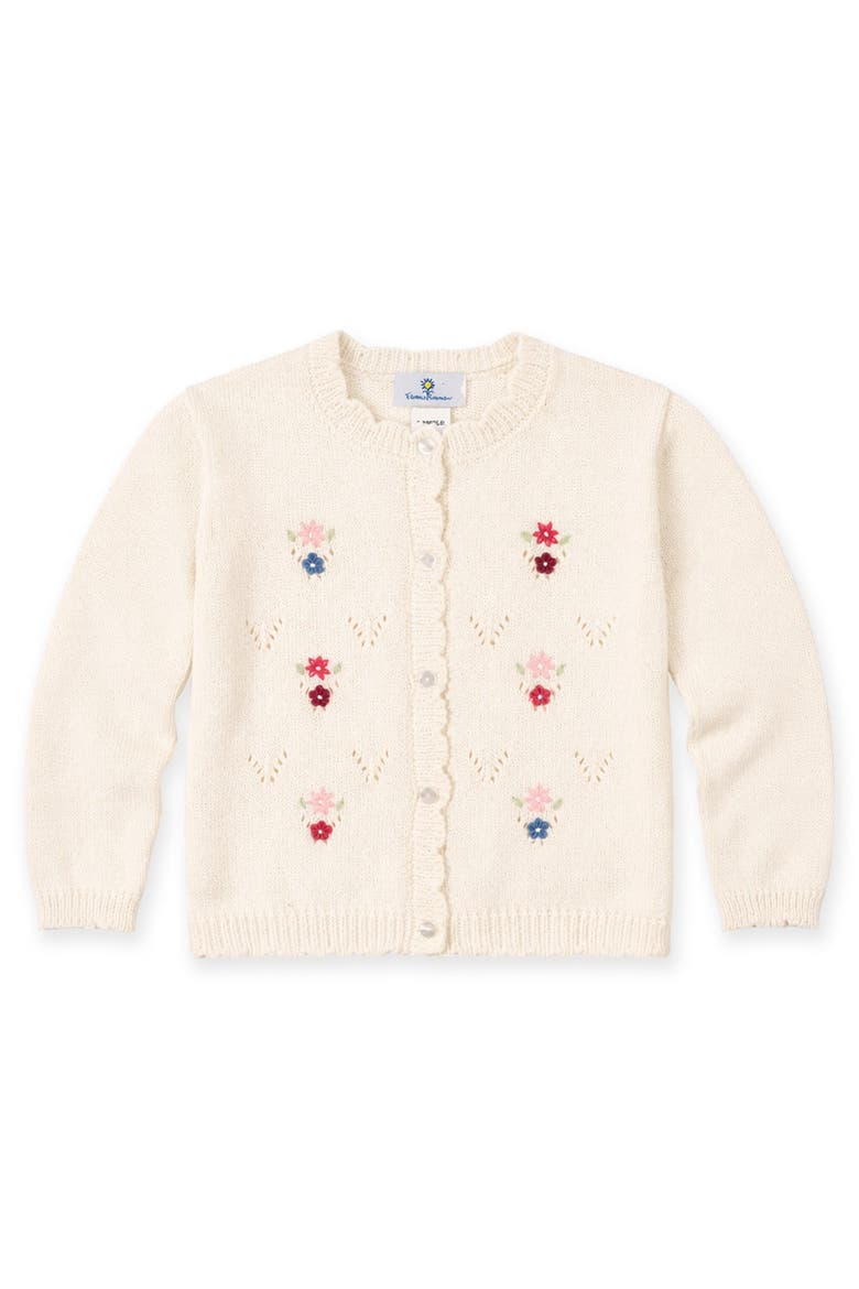 Sweater with Hand Embroidered Flowers, Main, color, Ivory