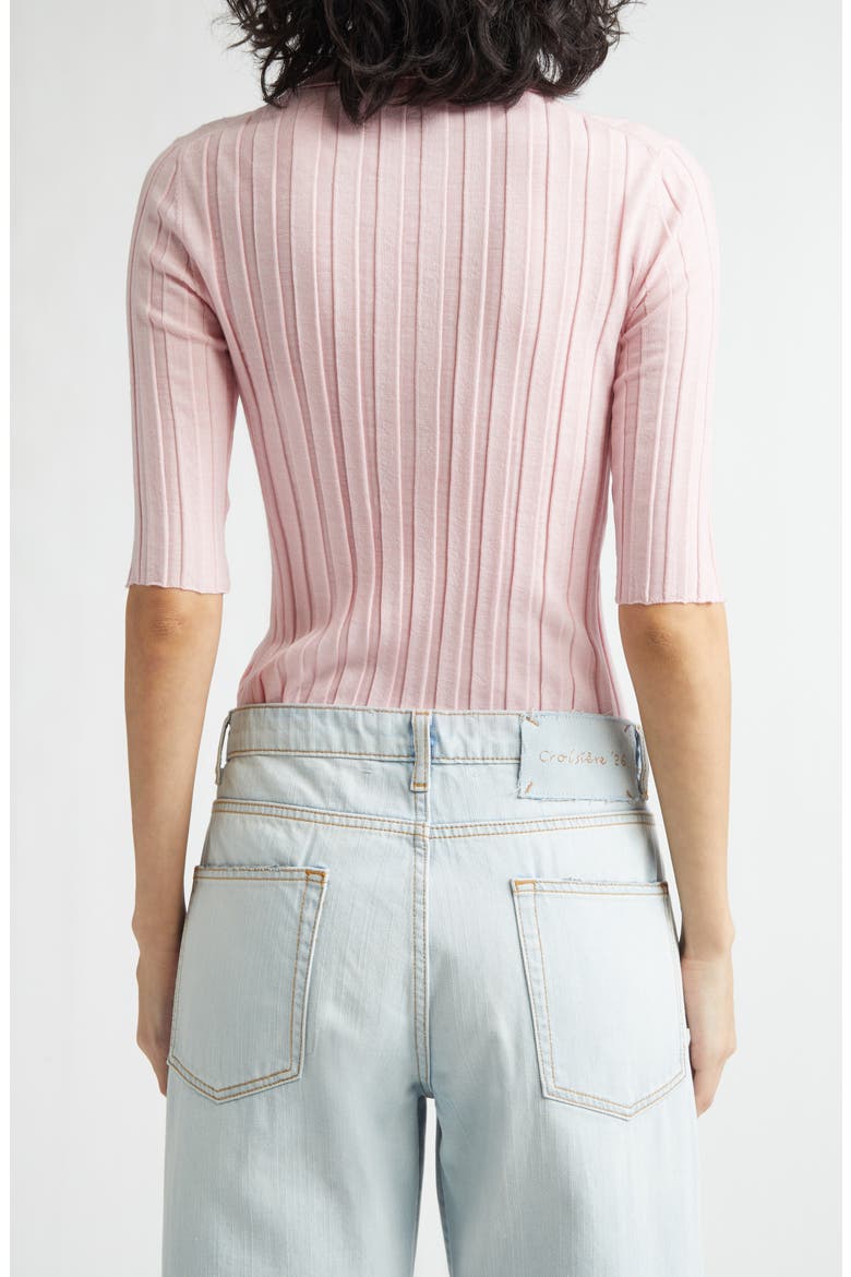 Sugarman Rib Wool Merino Polo, Alternate, color, ROSE