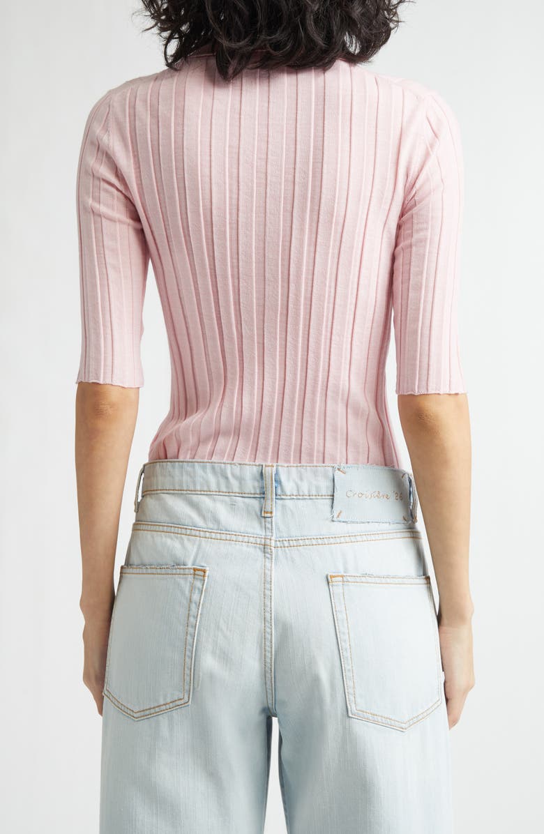 NACKIYÈ Sugarman Rib Wool Merino Polo, Alternate, color, Rose