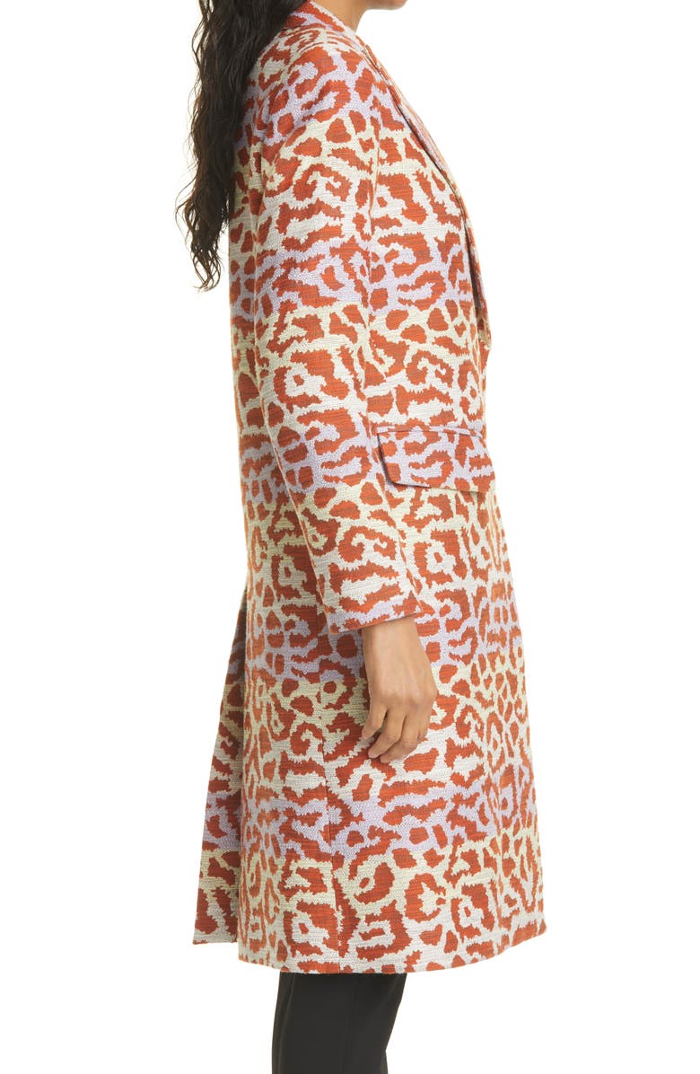 Smythe Metallic Animal Jacquard Cotton Blend Coat, Alternate, color,