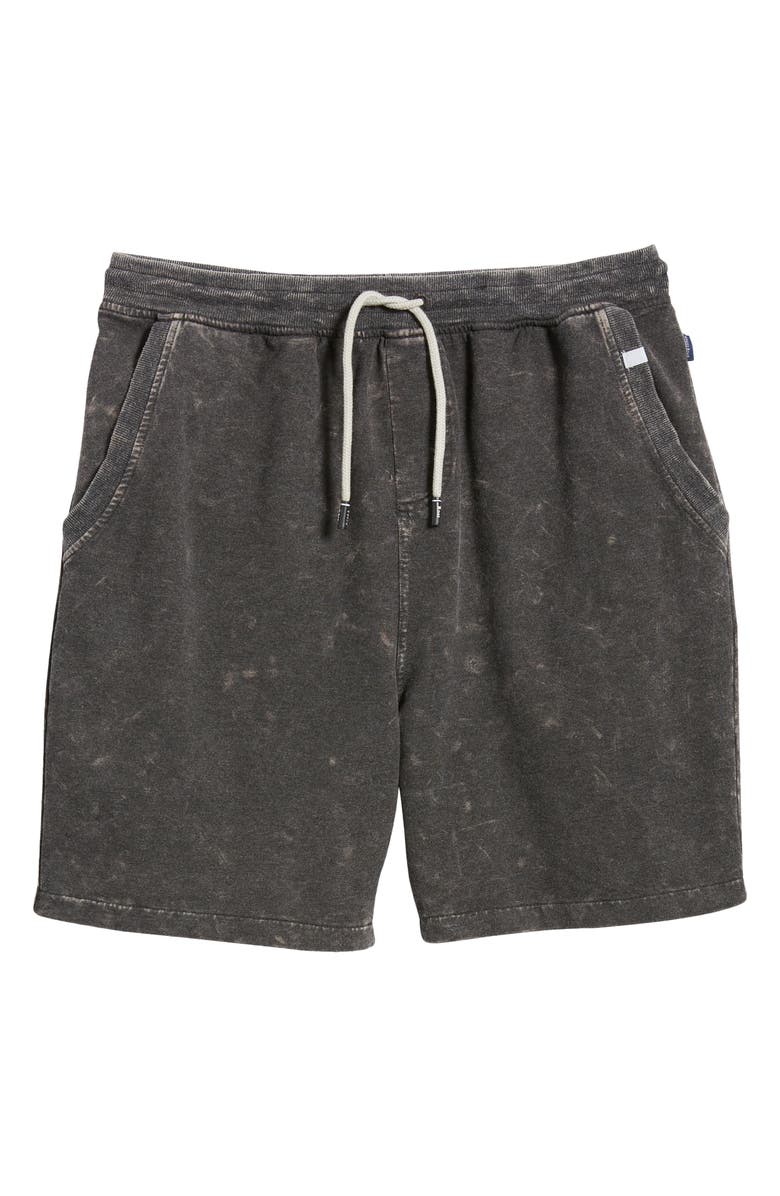 Stone Rose Acid Wash Fleece Sweat Shorts, Alternate, color, Black