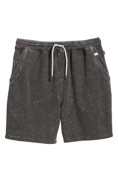 Stone Rose Acid Wash Fleece Sweat Shorts In Black