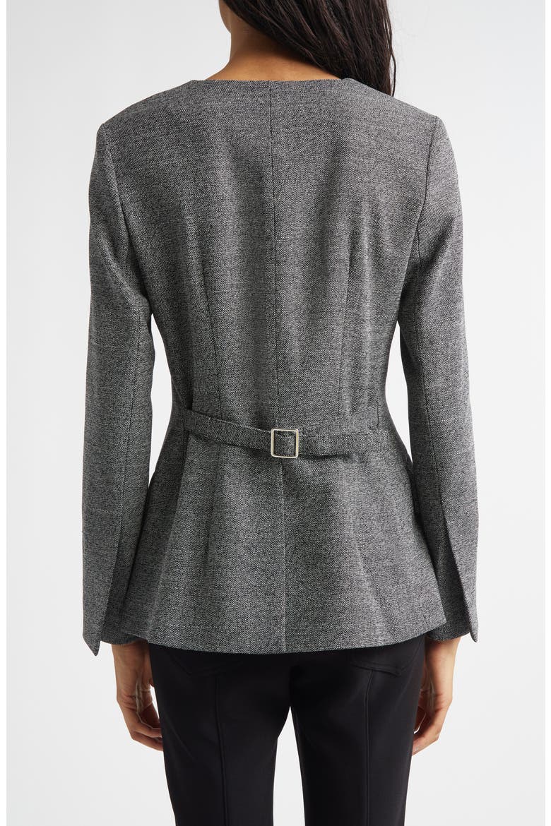 Annemarie Stretch Wool Mélange Jacket, Alternate, color, DARK GREY MELANGE