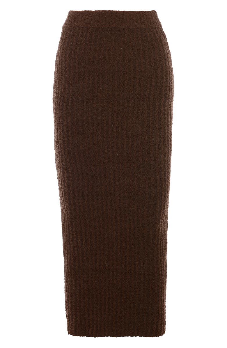 HOUSE OF CB Sloane Bouclé Knit Skirt, Alternate, color, Chocolate Brown