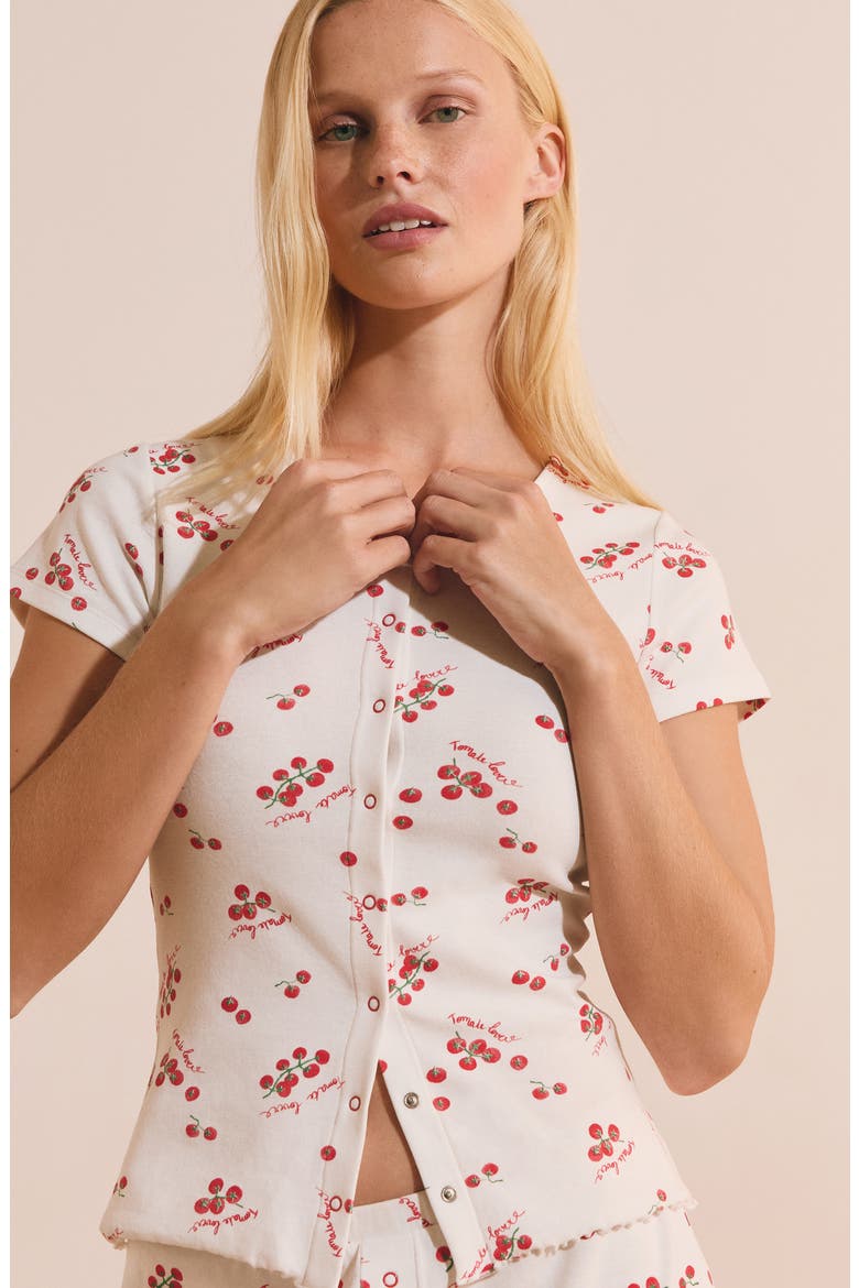 Tomate Pajama Top, Alternate, color, WHITE