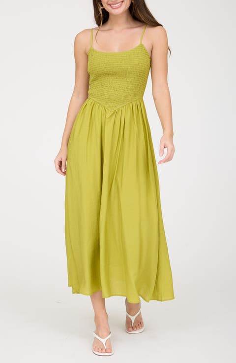Smocked Midi Dress