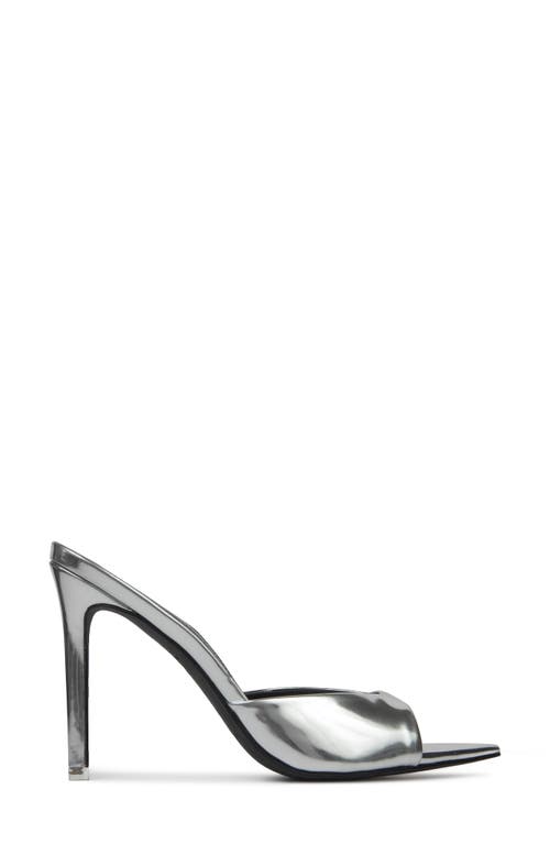 Black Suede Studio Brea Pointed Toe Sandal In Silver
