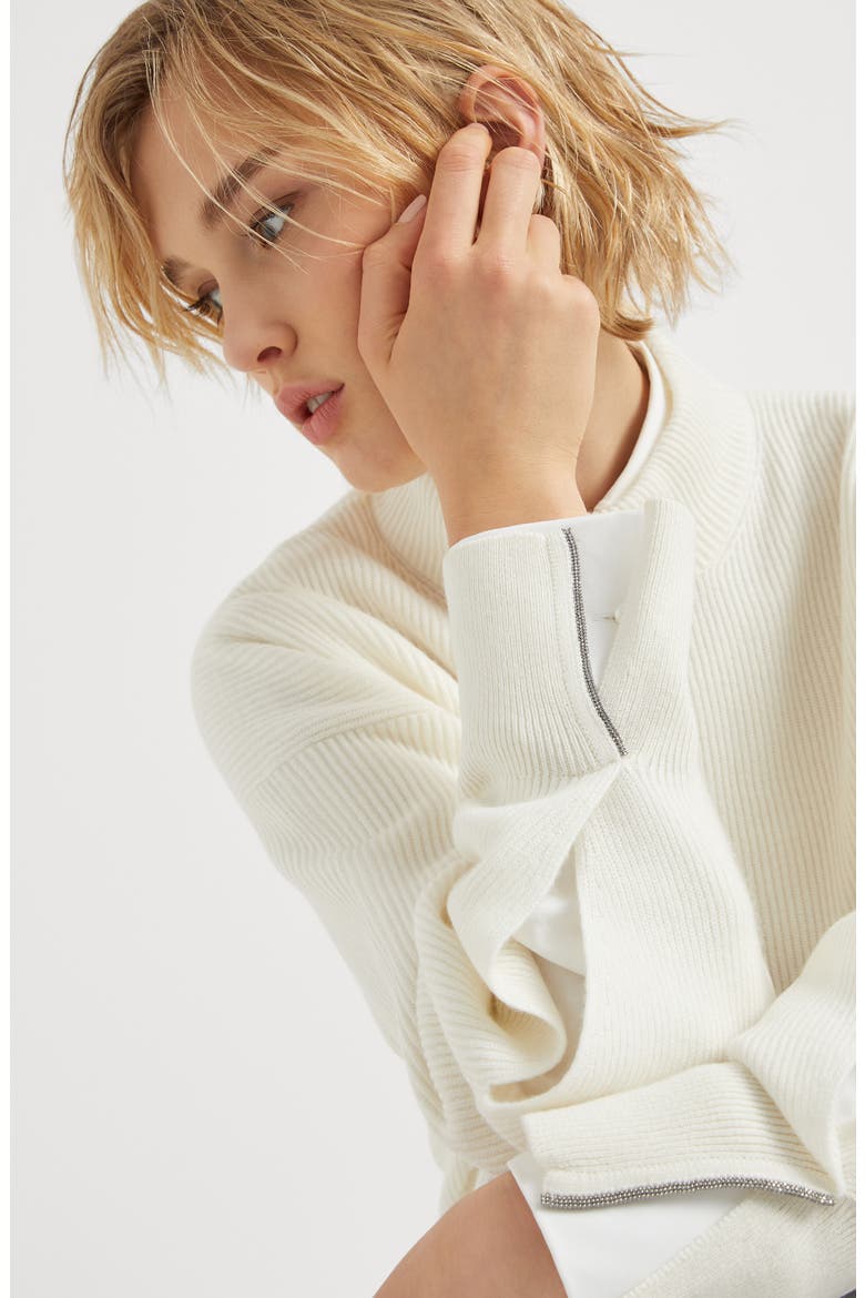 Cashmere sweater with monili, Alternate, color, Panama