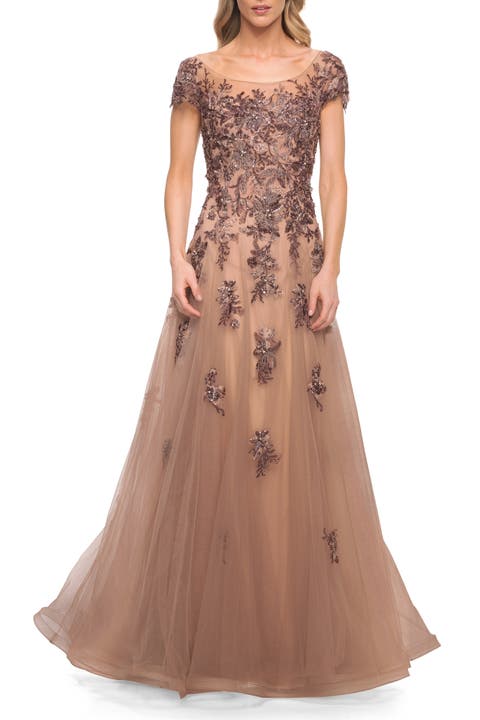 Gorgeous Beaded and Tulle A-line Gown