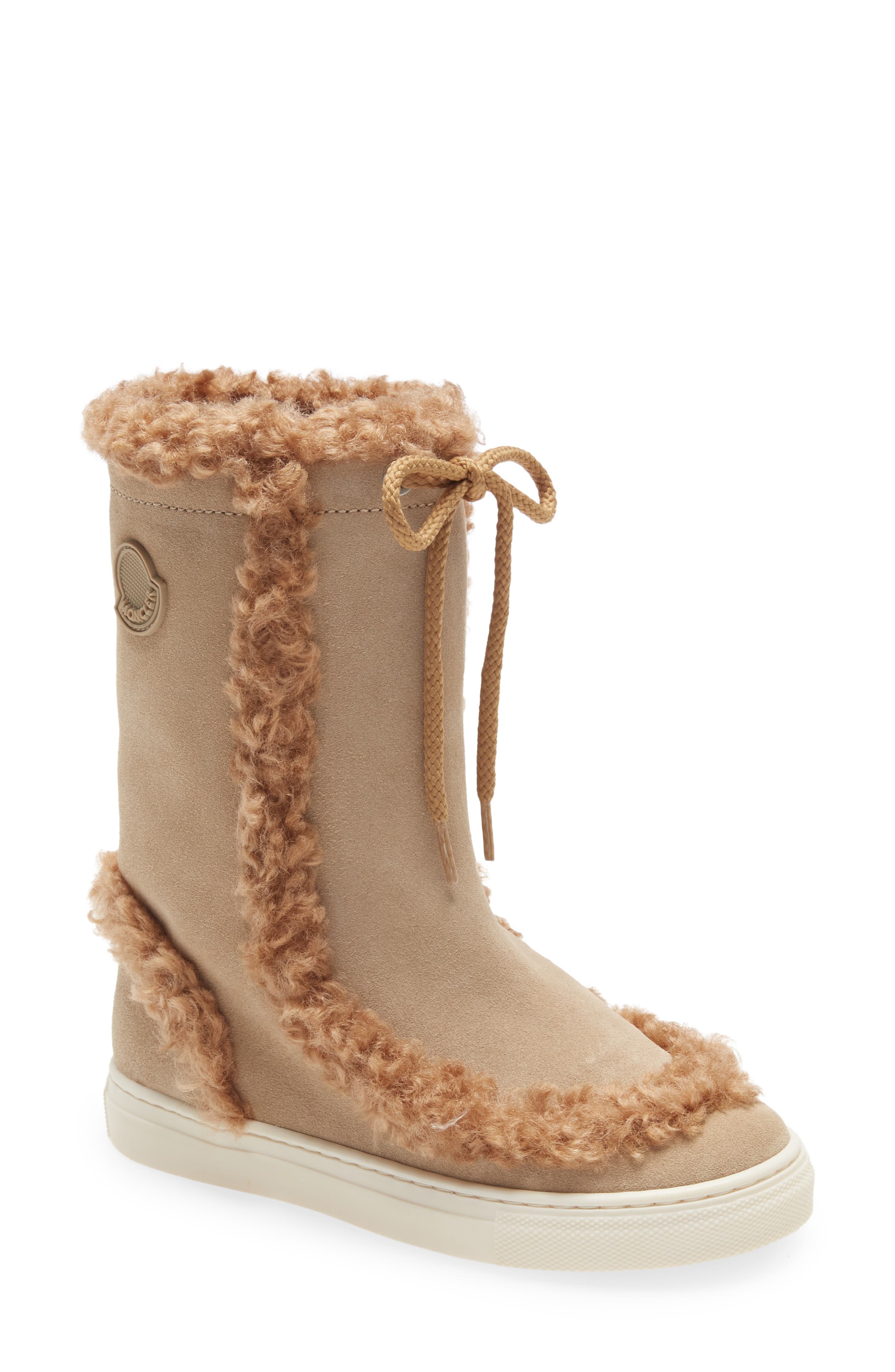 Moncler Petite Insolux Faux Fur Trim Boot, Main, color, 