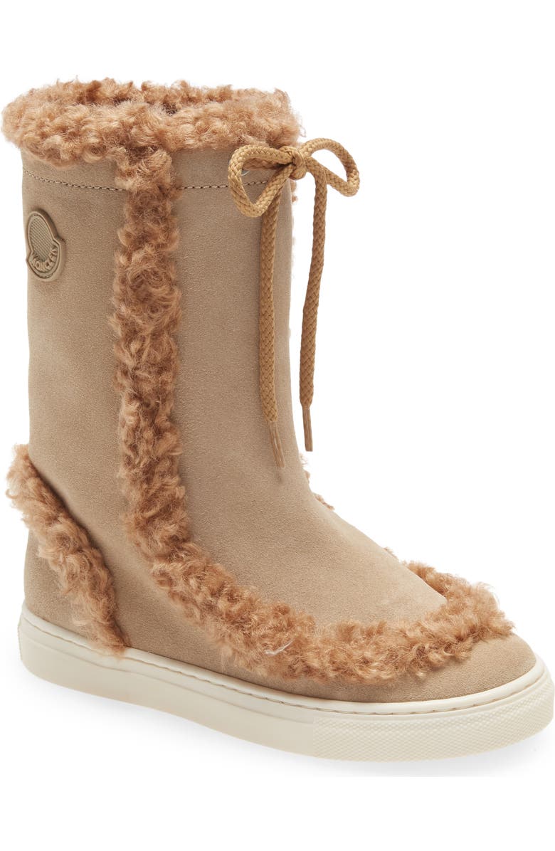 Moncler Petite Insolux Faux Fur Trim Boot, Main, color,