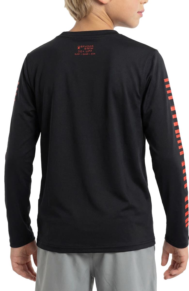 Spyder Kids' Hazard Zone Long Sleeve Rashguard, Alternate, color, Caviar
