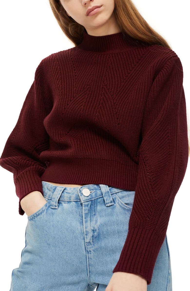 Topshop Lace-Up Back Sweater, Main, color, 