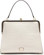 Frances Valentine Jackie Croc Embossed Leather Frame Bag